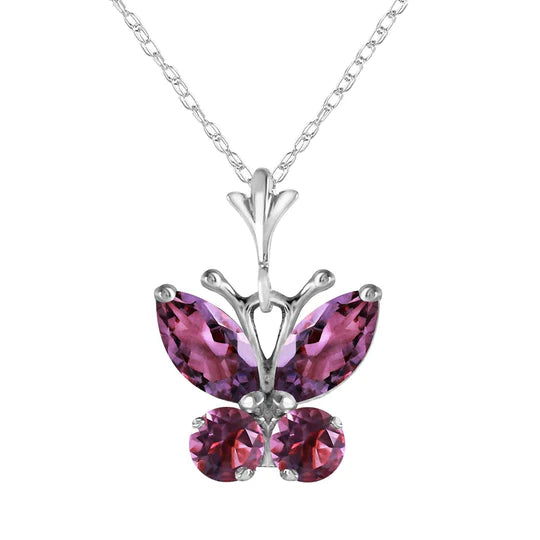 Gold Butterfly Necklace Purple Amethyst