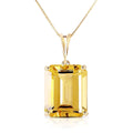 Gold Necklace Octagon Citrine