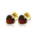 Gold Stud Earrings Garnets