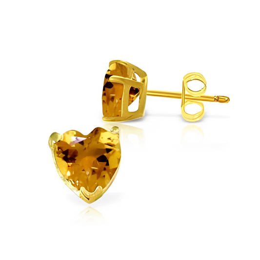 3.25 Carat 14K Stud Earrings Citrines