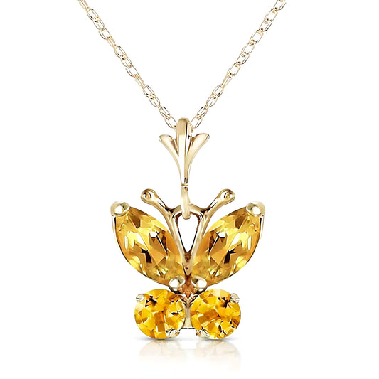 Gold Butterfly Necklace Citrines