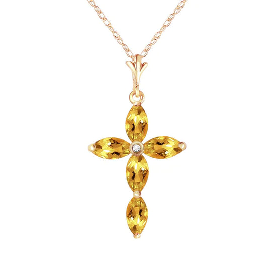 Gold Necklace Diamond Citrines