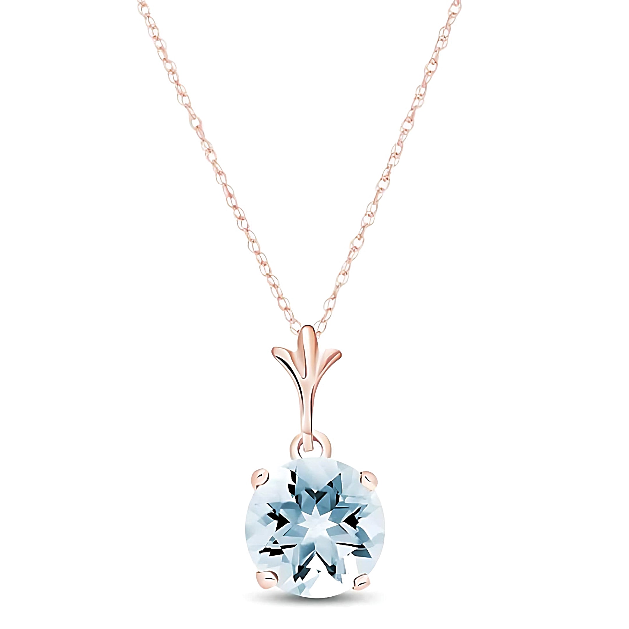 Gold Necklace Aquamarine