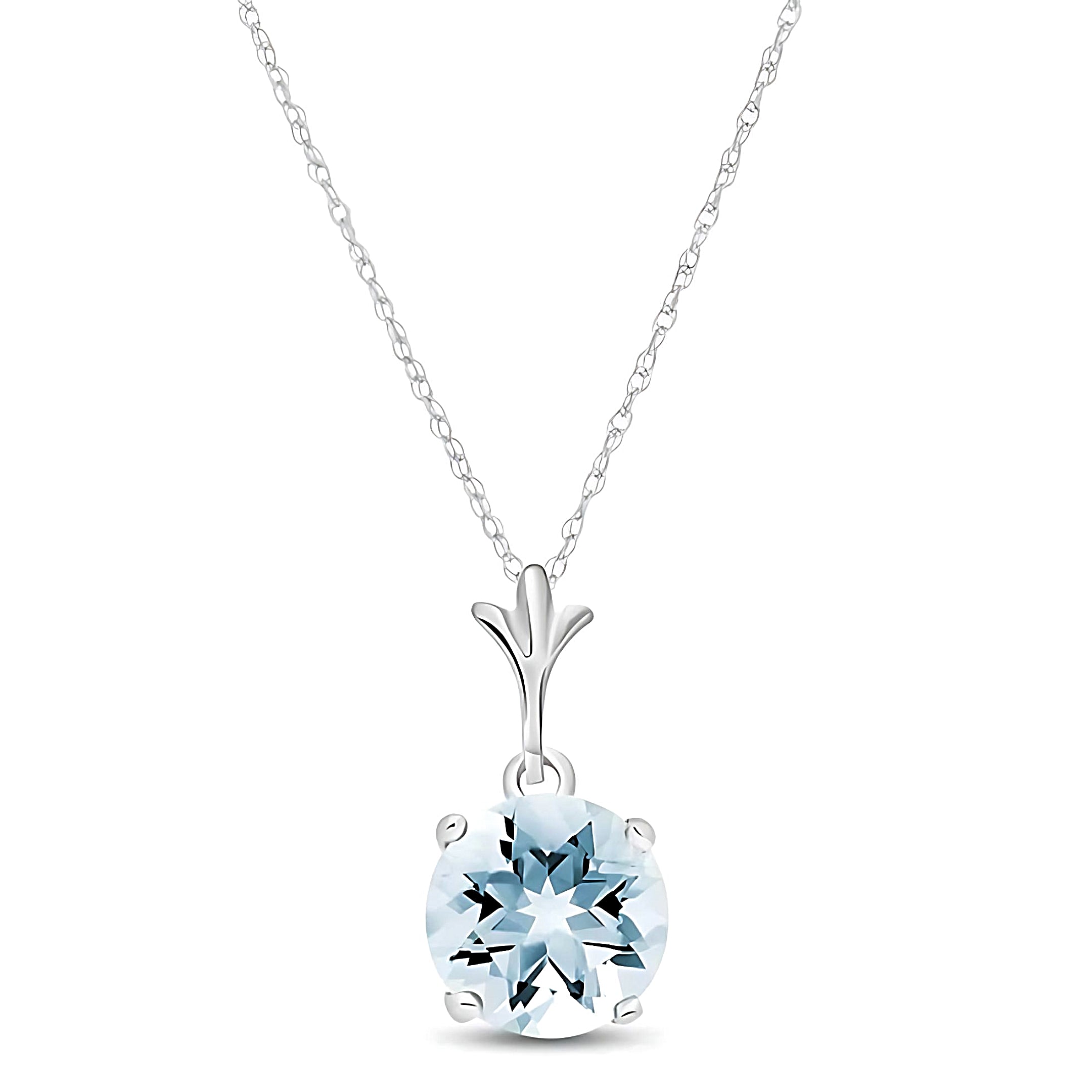 Gold Necklace Aquamarine