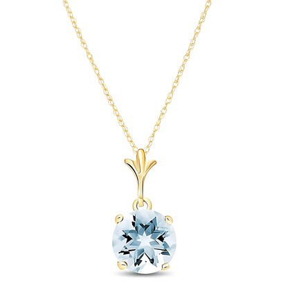Gold Necklace Aquamarine