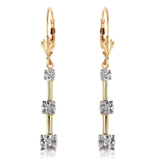 Gold Leverback Diamond Earrings