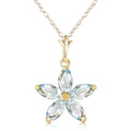Gold Necklace Aquamarines
