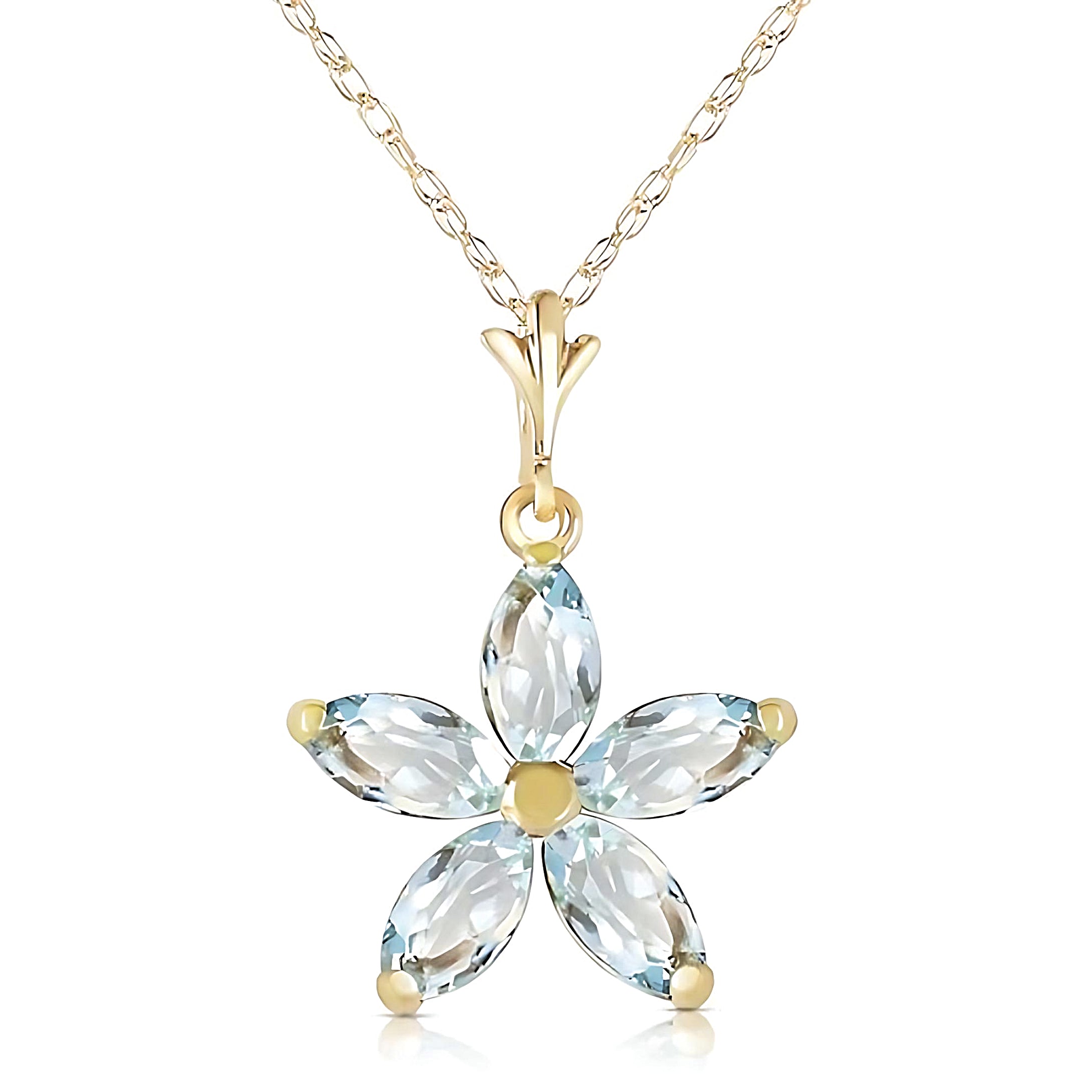 Gold Necklace Aquamarines