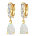 Hoop Earrings Diamond Opal