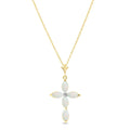 Gold Necklace Diamond Opals