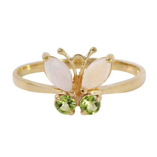 Gold Butterfly Ring Opal