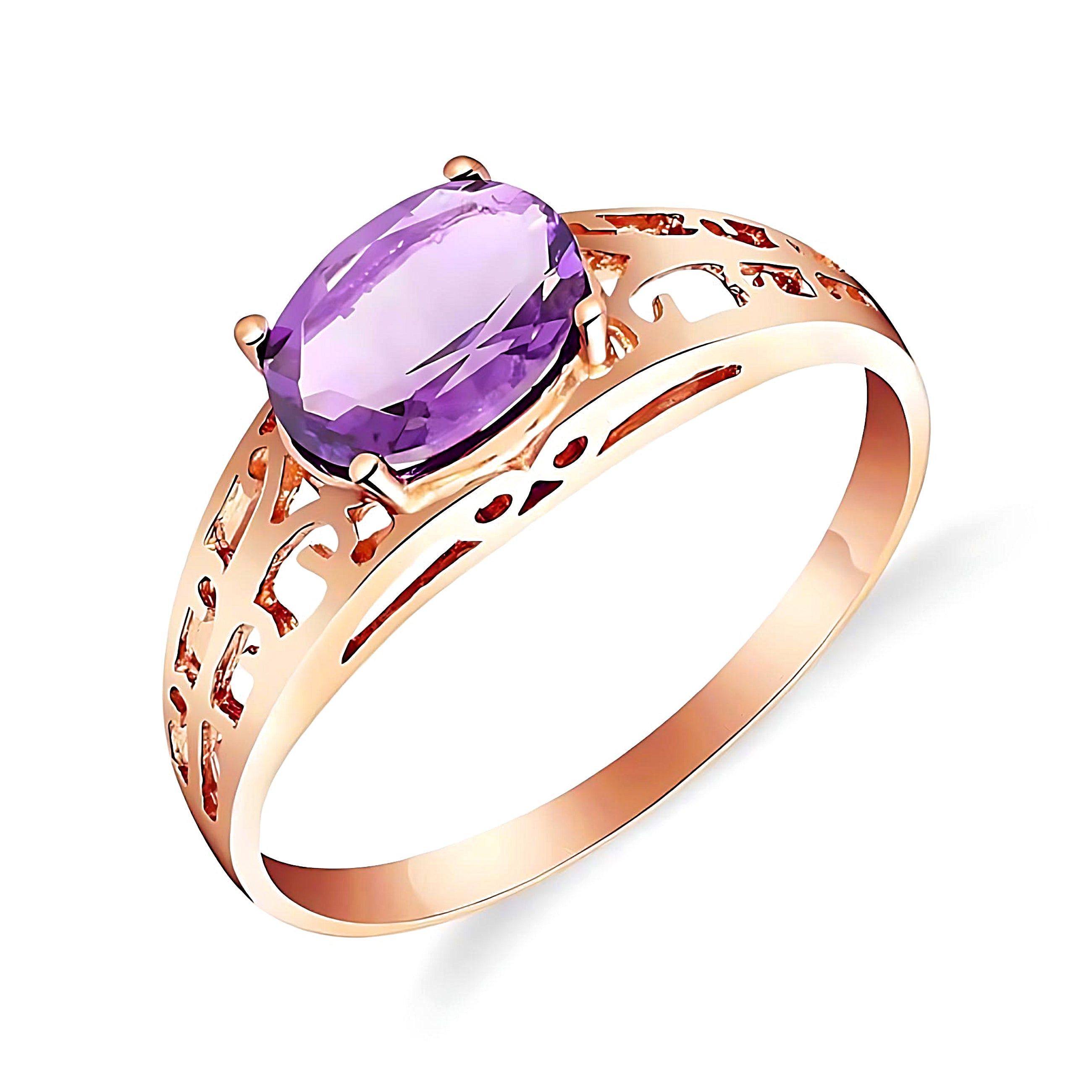 Filigree Ring Natural Purple Amethyst