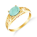 Gold Filigree Green Ring Emerald