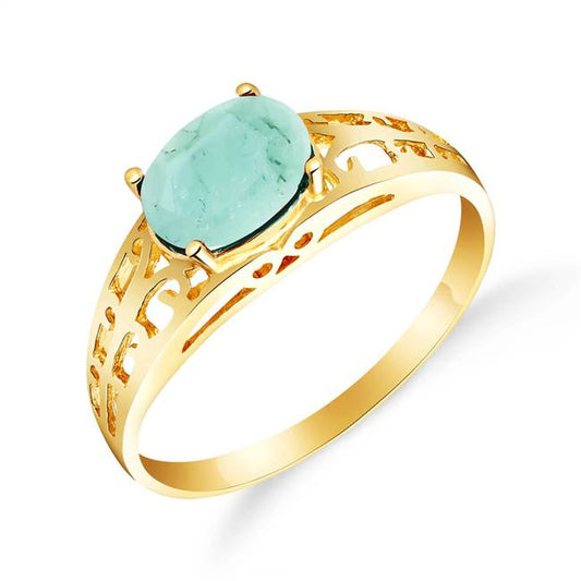 Gold Filigree Green Ring Emerald