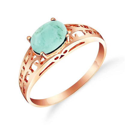 Gold Filigree Green Ring Emerald