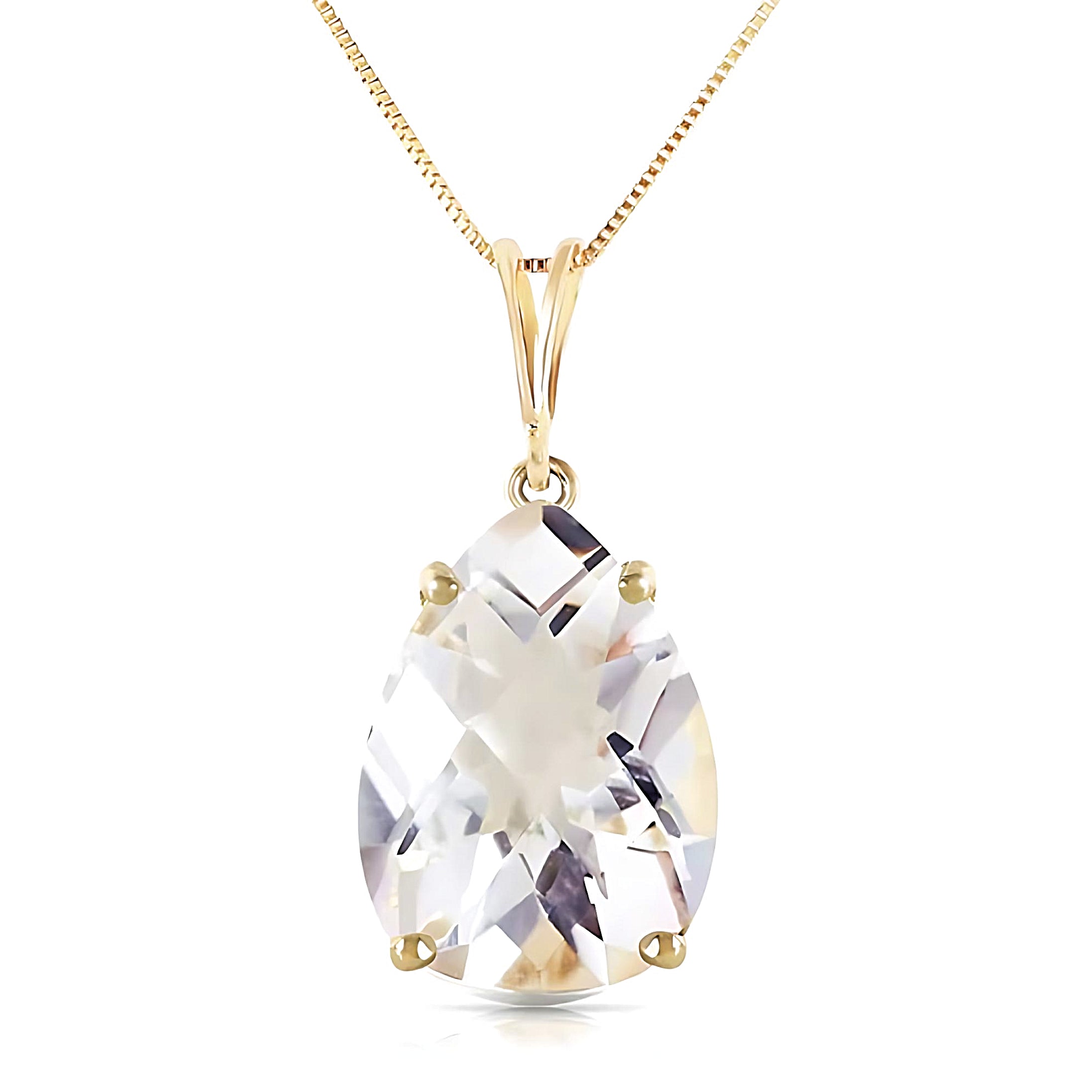 Gold Necklace White Topaz