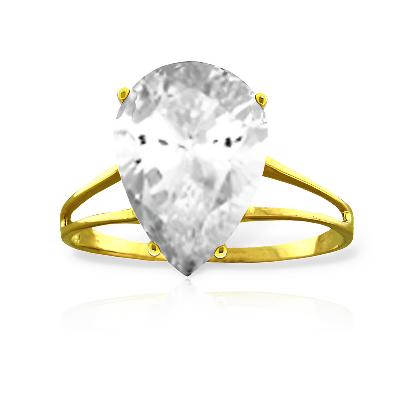 Gold Ring White Topaz