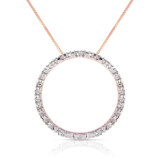 Gold Diamond Circle Of Love Necklace