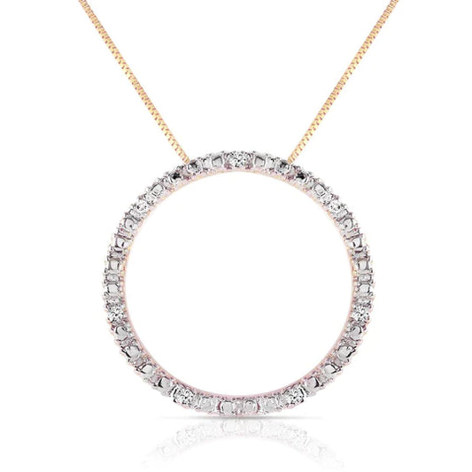Gold Diamond Circle Of Love Necklace