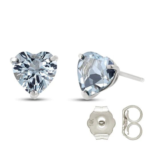 Gold Stud Earrings Aquamarines