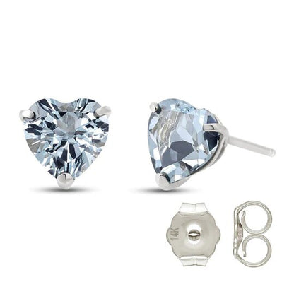 Gold Stud Earrings Aquamarines
