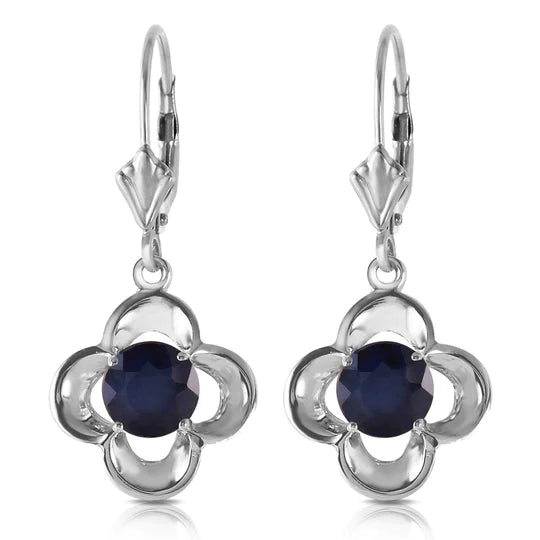 Gold Leverback Earrings Sapphires