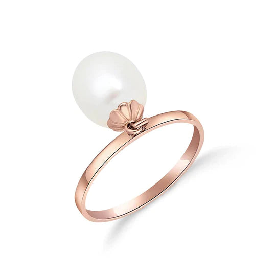 Gold Ring Dangling Pearringsl