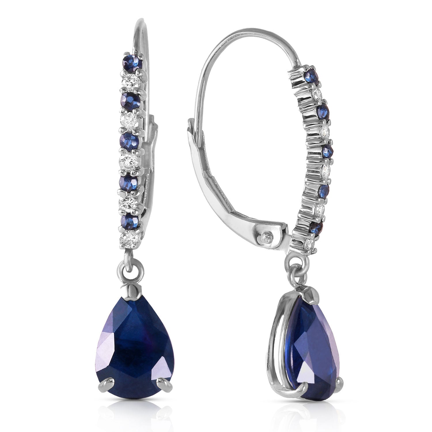 Natural Sapphire Diamond Earrings
