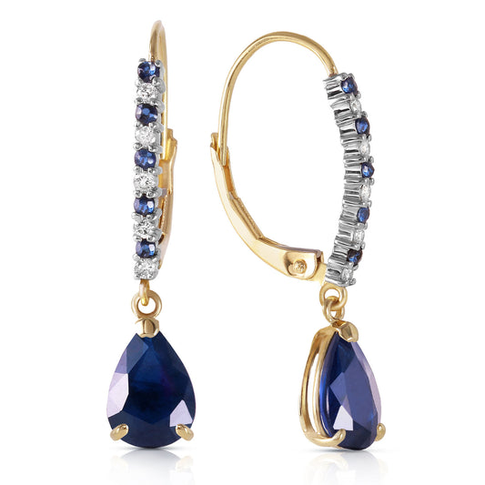 Natural Sapphire Diamond Earrings