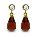 Gold Earrings Diamond Garnets
