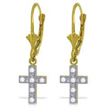 Gold Cross Earrings Diamonds