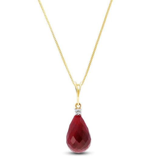 Gold Necklace Diamond Ruby