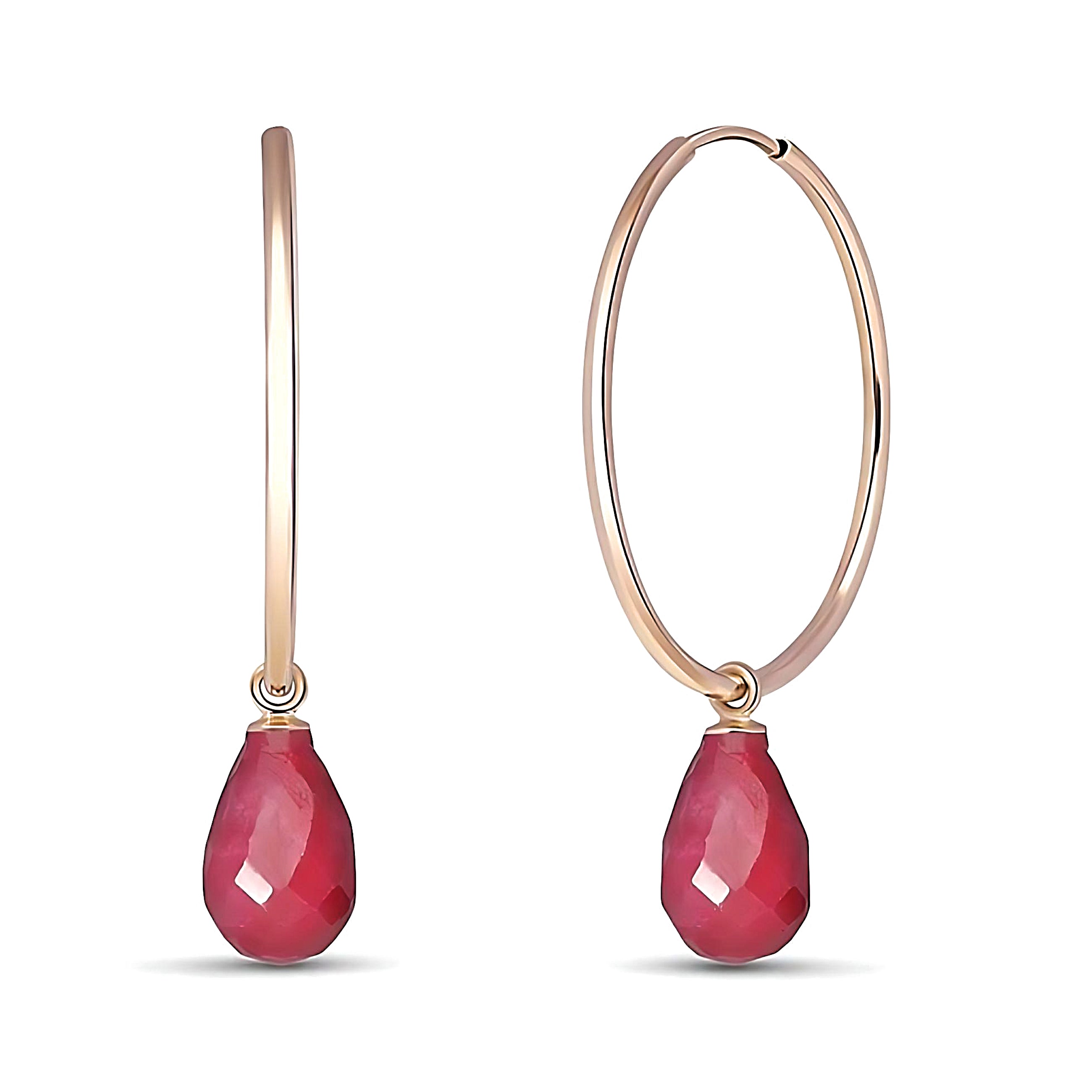 6.6 CTW 14K Solid Gold Margherita Ruby Earrings