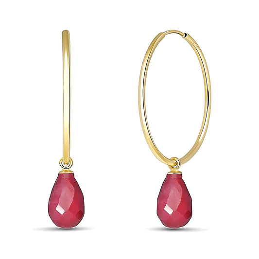 6.6 CTW 14K Solid Gold Margherita Ruby Earrings