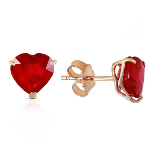 Gold Stud Earrings Hearringst Rubies