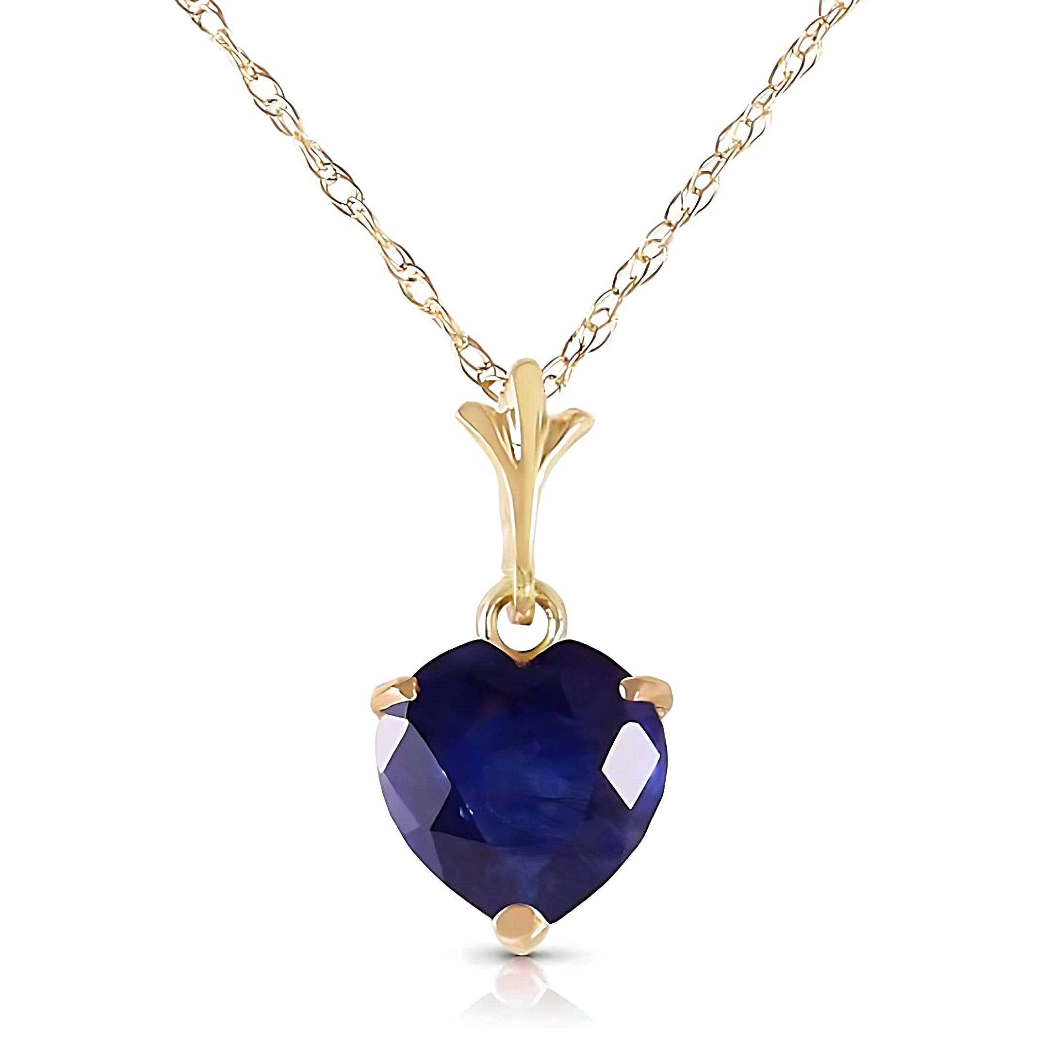Gold Necklace Heart Sapphire