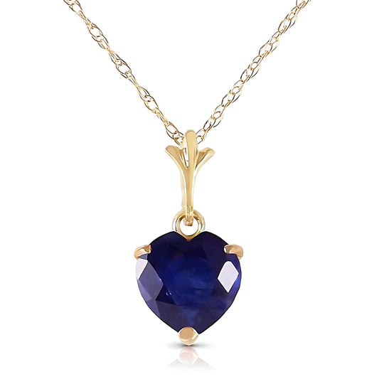Gold Necklace Heart Sapphire