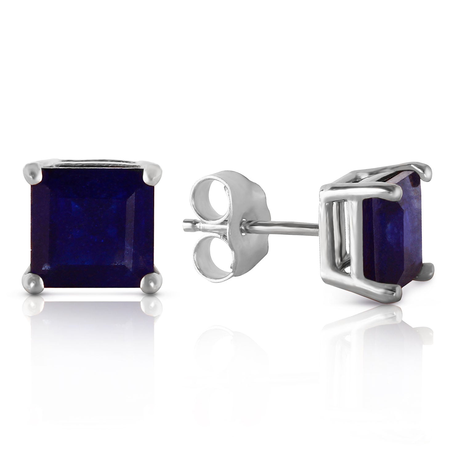 Gold Stud Earrings Natural Sapphire