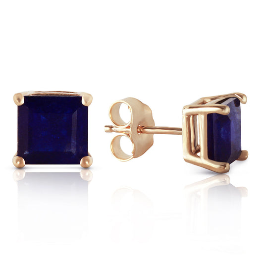 Gold Stud Earrings Natural Sapphire