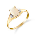 Gold Rings Natural Diamond Opal