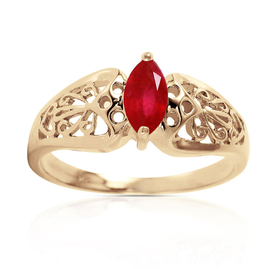 Filigree Ring Natural Ruby