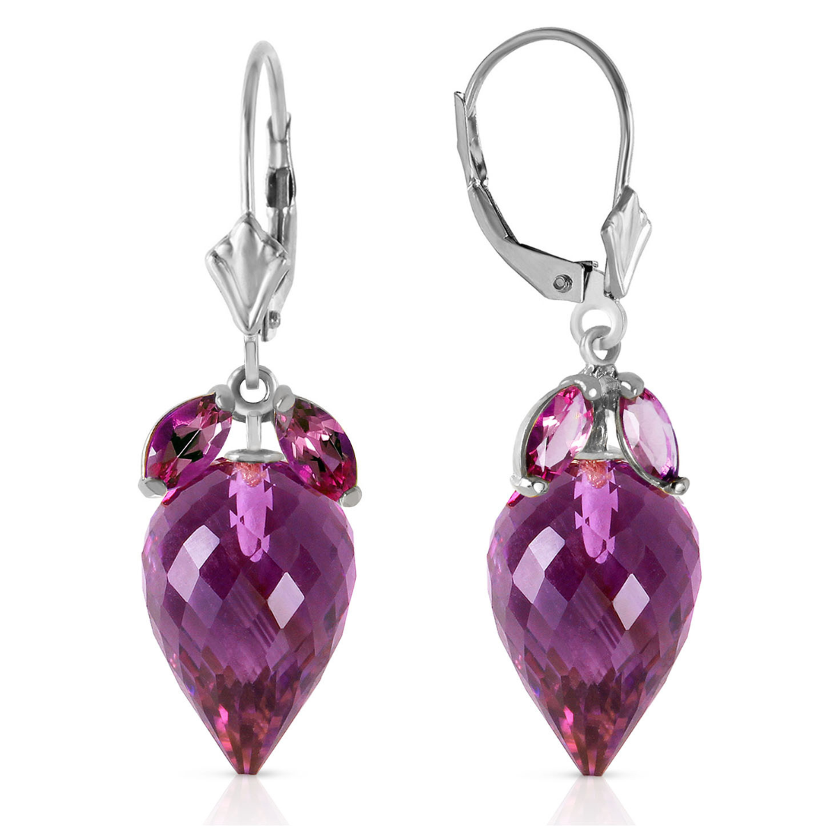 Earrings Pointy Briolette Amethyst