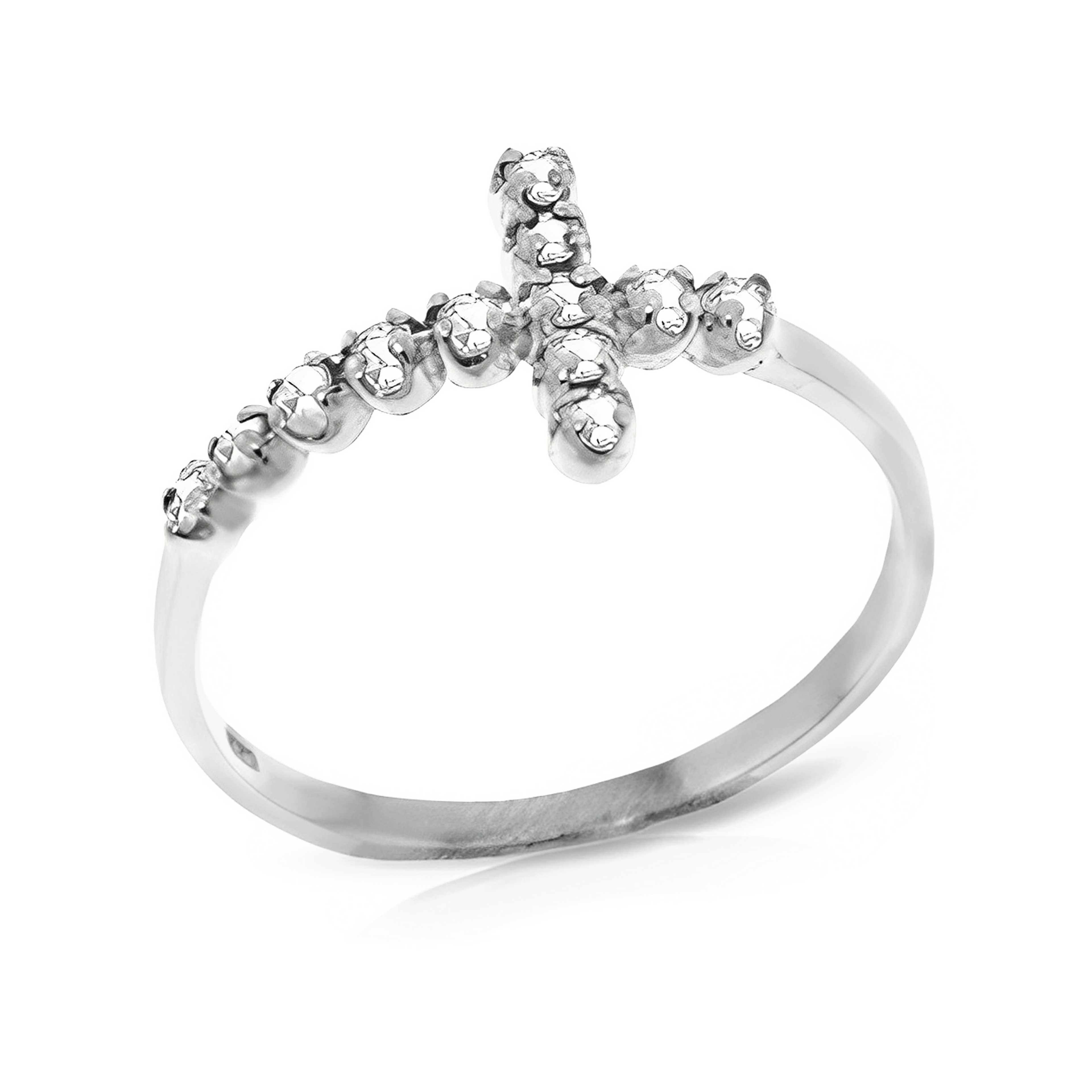 14K Gold Cross Ring Diamond