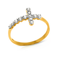 14K Gold Cross Ring Diamond