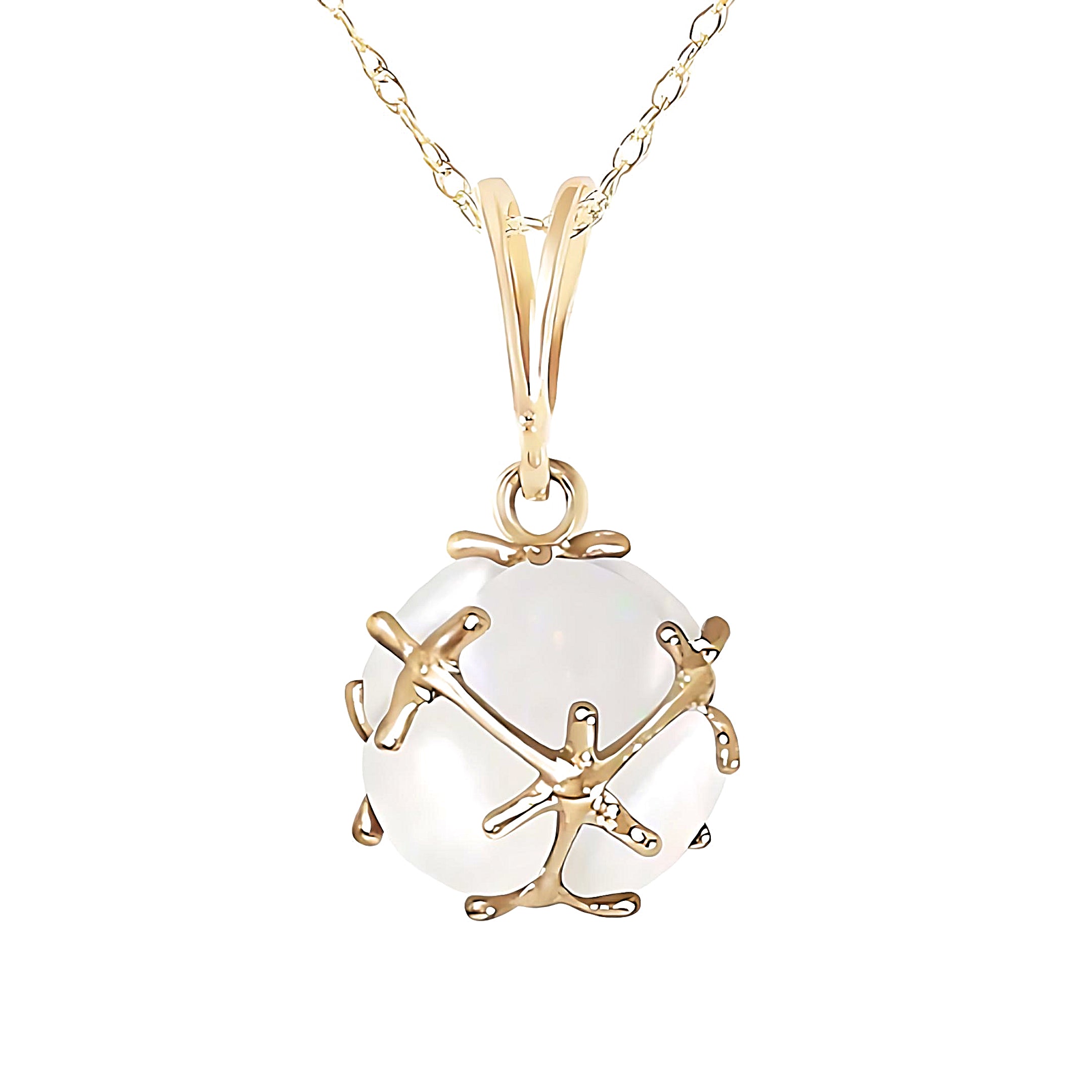 14K Gold Necklace Opals