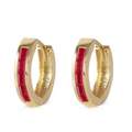Hoop Earrings Natural Ruby