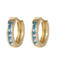 Hoop Huggie Earrings Aquamarines