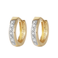 Hoop Huggie Earrings Diamonds
