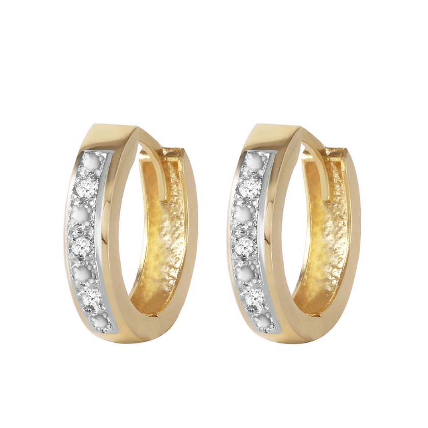 Hoop Huggie Earrings Diamonds