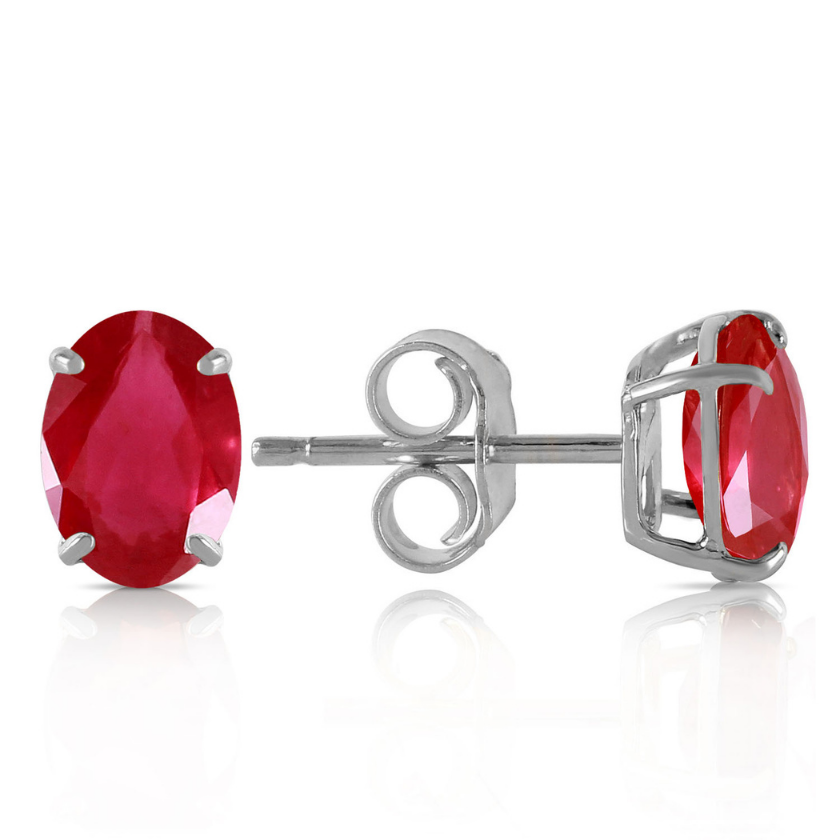 Stud Earrings Natural Ruby